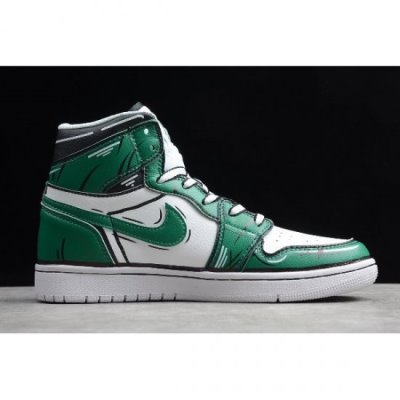 Nike Air Jordan 1 High Beyaz / Yeşil / Siyah / Mor Basketbol Ayakkabısı Türkiye - 2NX613H6